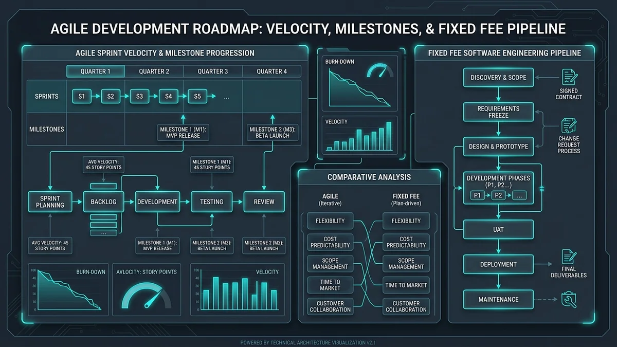 Agile sprint velocity vs fixed-fee software engineering pipeline — Binary Froster