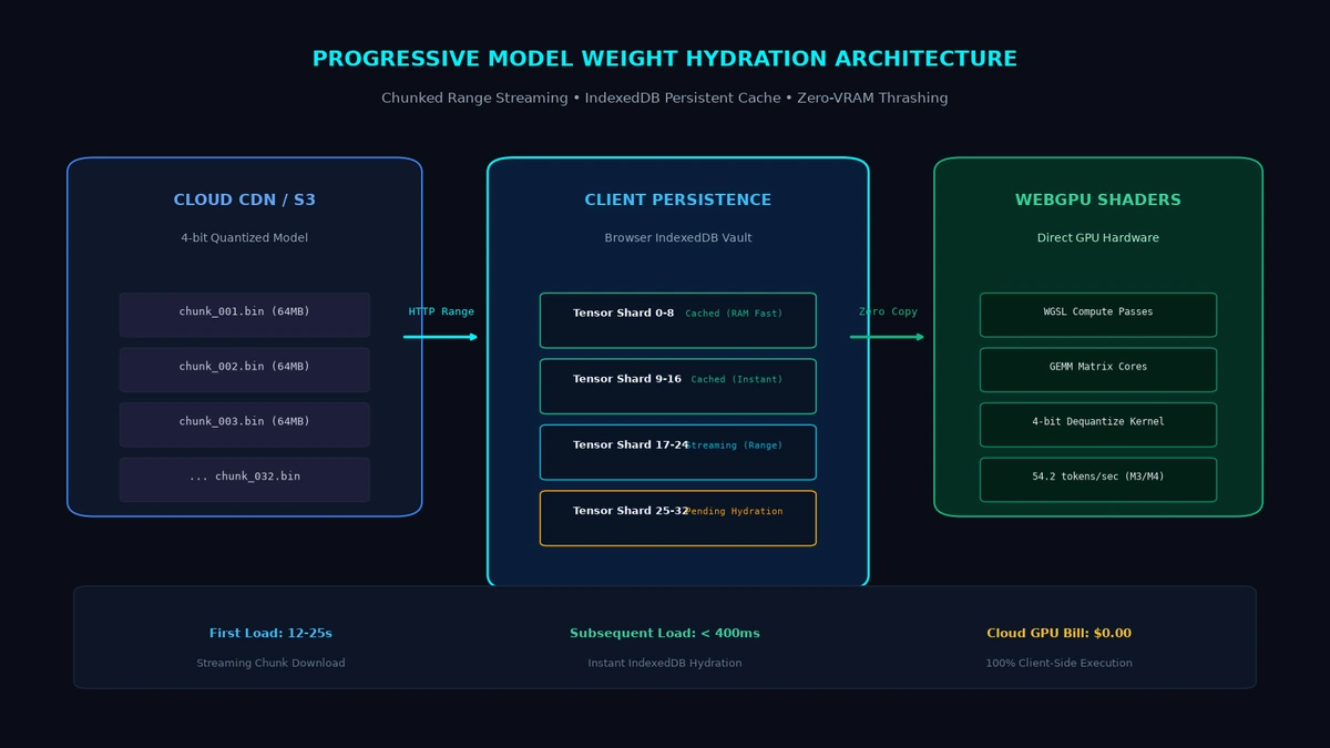 Memory consumption breakdown and chunk streaming lifecycle in IndexedDB cache — Binary Froster